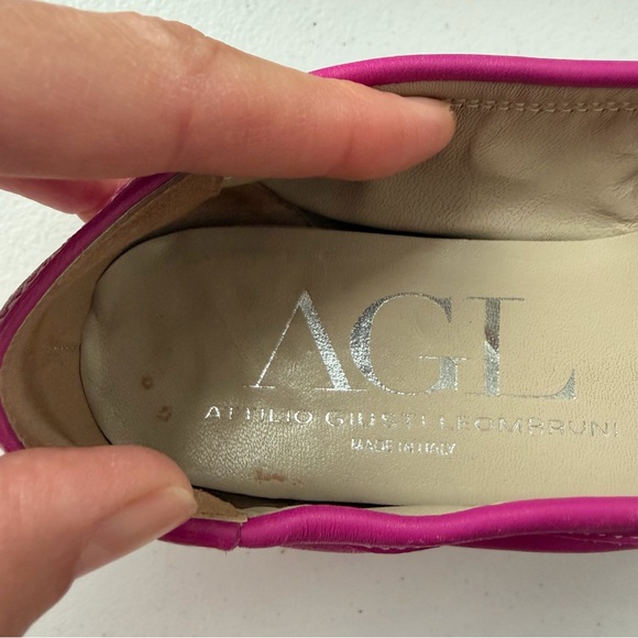 AGL Attilio Giusti Leombruni Monika Pink Ballet Flats Patent Leather Toe 38.5 - Picture 13 of 16